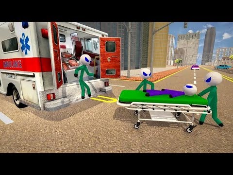 Stickman Rescue Ambulance Drive Android Gameplay
