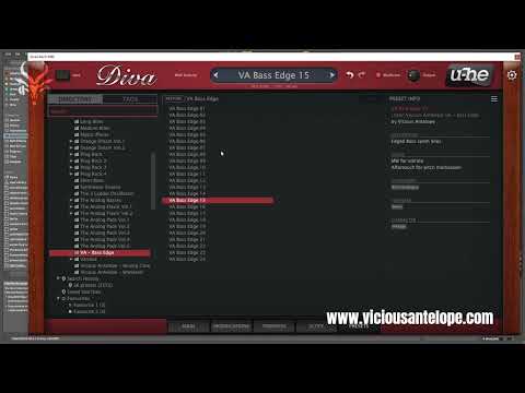 Free U-He Diva Presets - Bass Edge - Vicious Antelope presets walkthrough