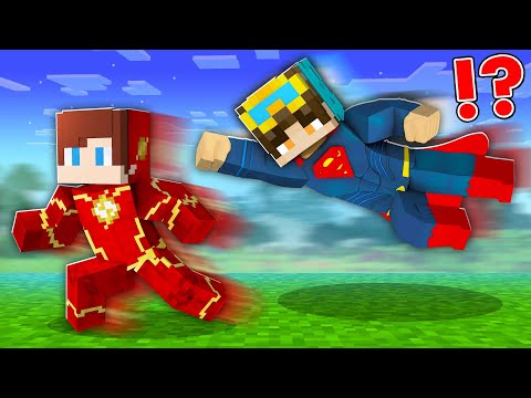 JJ and Nico Became Flash and Superman in Minecraft Challenge - Maizen JJ and Mikey