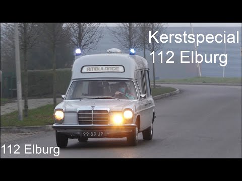 [3 Toon] Oldtimer 04-569 Ambulance IJsselland met 'spoed' voor de kerstspecial van 112 Elburg