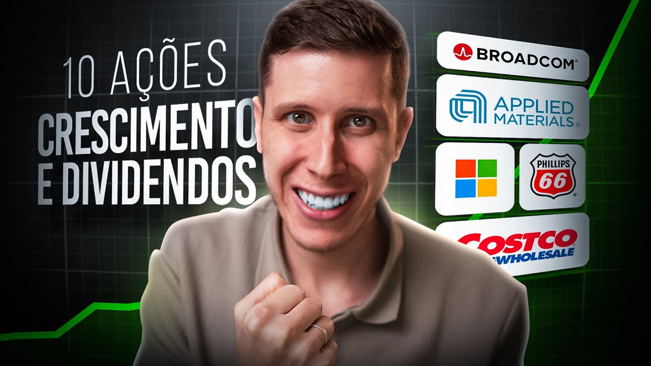 TOP 10 AÇÕES DE DIVIDENDOS e CRESCIMENTO na BOLSA AMERICANA!