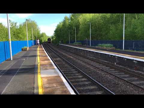 Battle of Britain Class Lord Dowding No 34052 Steam Train into whitchurch shropshire