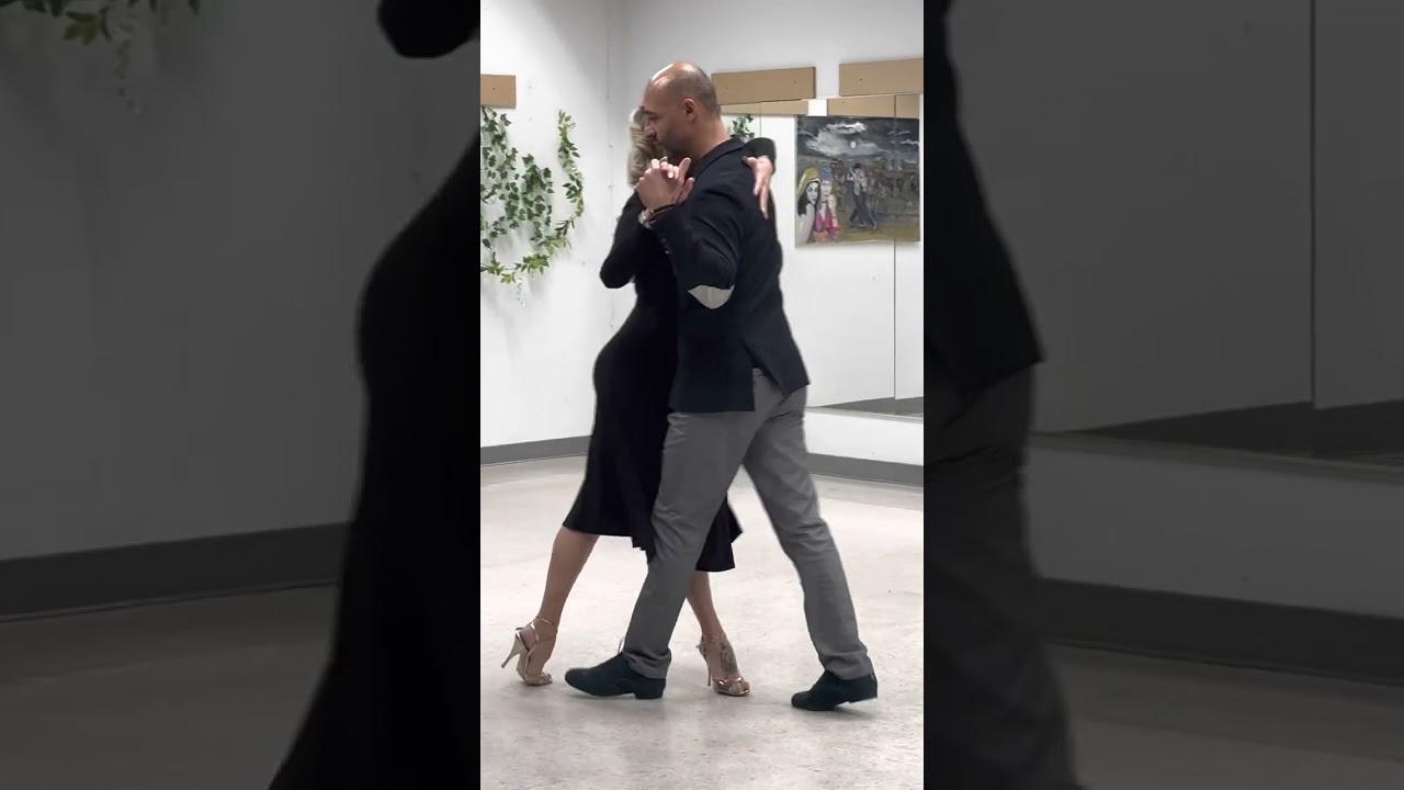 Video thumbnail for Tango lesson. Eleonora Kalganova & Tarek Marroushi: Dark side cross. Washington DC Jan2023