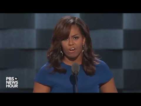 2016年民主党全国大会でのファーストレディー、ミシェル・オバマ氏のスピーチ全文をご覧ください。 (Watch first lady Michelle Obama’s full speech at the 2016 Democratic National Convention)