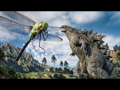 Giant Dragonfly Snatches Godzilla