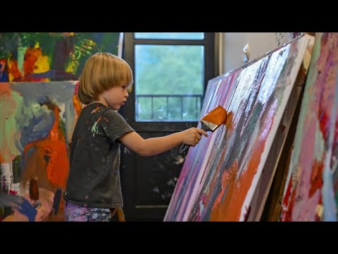 “Mini Picasso”: Three-year-old Laurent Schwarz with his first private exhibition