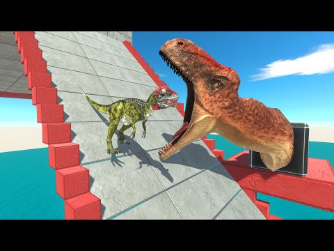 Dinosaur Head Jump Challenge: Who Won't Become Food For The Dinosaur Heads?