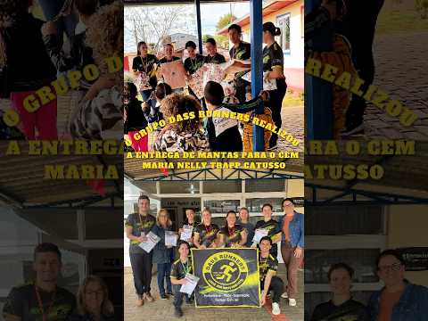 O grupo DASS Runners de Campo Erê realizou a entrega das mantas no CEM Maria Nelly Trapp Catusso