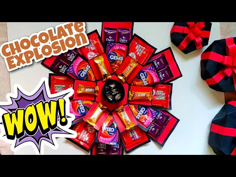 Hexagonal Chocolate explosion box | Surprise gift box for birthday, anniversary , Valentine's day |
