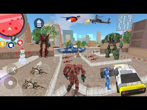 Rope Hero: Vice Town (Transformer Ball Destroy Chopper) Mummy Red Skeletons - Android Gameplay HD