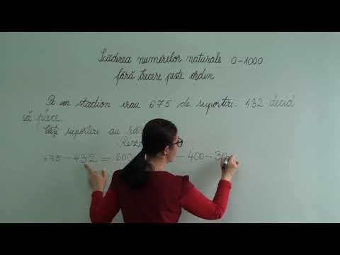 Scăderea numerelor 0-1000, fără trecere peste ordin