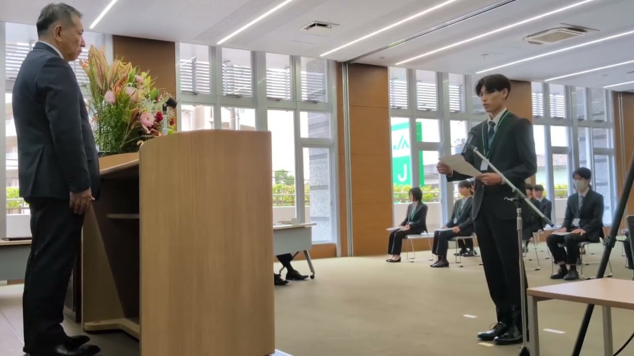 JAおきなわ　71人が入組式　「農業の素晴らしさ語れる職員に」