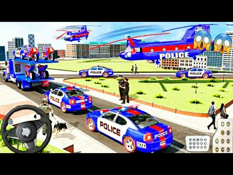 Us Police Multilevel Car Transporter Truck 2021 || Is Police Car Transport Android Gameplay