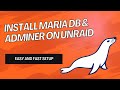 How To Install MariaDB And Adminer On Unraid