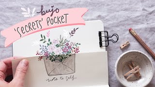 Journal Pocket for Secret Notes | Cute Bujo Spread