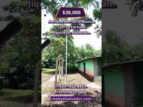 Se Vende Terreno en Tierra Blanca | Jiquilisco | Por Carretera Litoral $38,000 | Tel +503 7299-8557