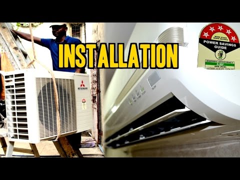 Split air conditioner ac installation mitsubishi 15ton 5 sta...
