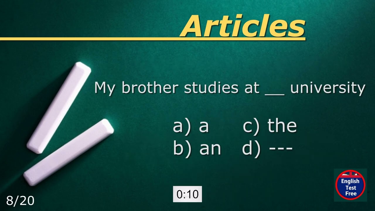 #quiz Articles _ A / An / The / Zero ( 20 ) #articles #a #an #the #zero with explanations