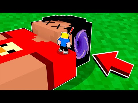 DIMINUI e ENTREI na CABEÇA do KR no Minecraft! 😂