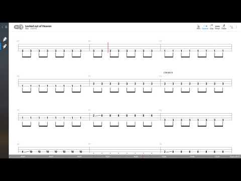 Bruno Mars - Locked Out Of Heaven (BASS TAB PLAY ALONG)