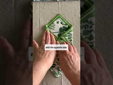 How to fold paper napkins into pockets. This easy #napkinfolding idea makes a fun #tablesetting idea