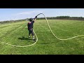 Moving hose with loop