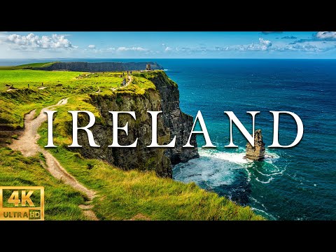 FLYING OVER IRELAND (4K UHD) - Beautiful Piano Music Relax With Beautiful Nature Videos