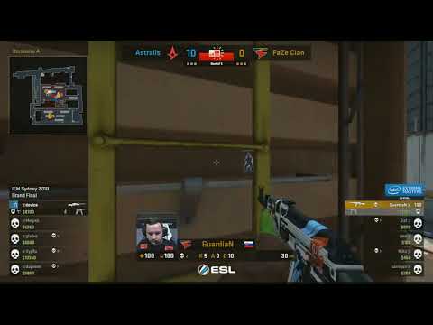 FaZe Guardian 1v3 clutch win to start comback(vs Astralis Map3 Train IEM Sydney 2018 Grand-Final)