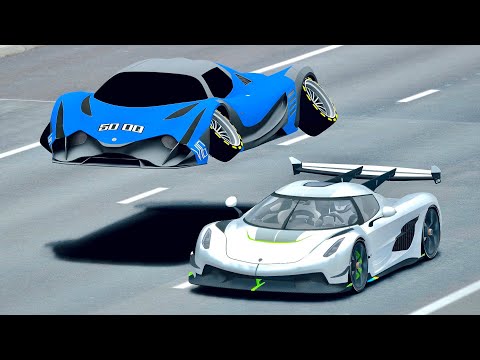 Devel Sixteen Spaceship vs Koenigsegg Jesko - Drag Race 20 KM