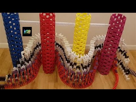 45 minutes of domino toppling with NO MUSIC - Domino ASMR