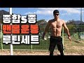턱걸이 딥스 푸시업 레그레이즈 점프스쿼트 5종세트 종합맨몸운동루틴