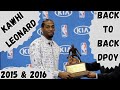 Kawhi Leonard - 2015 & 2016 NBA Defensive Player of the Year