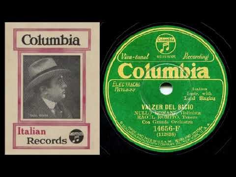 VALZER DEL BACIO, Rauol Romito lauloi Nullo Romanin viulun ja Con Grande orkest. säestyksellä v.1931