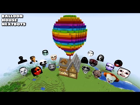 SURVIVAL BALLOON UP HOUSE WITH 100 NEXTBOTS in Minecraft - Gameplay - Coffin Meme