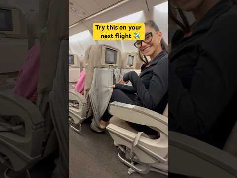 Plane travel hack! How to make a foot hammock for the plane! ✈️ #travel #traveltips #shorts