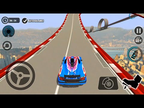 Impossible Car Tracks 3D - Blue Sport Car Driving Stunt Simulator Camaping Mode - Android Gameplay