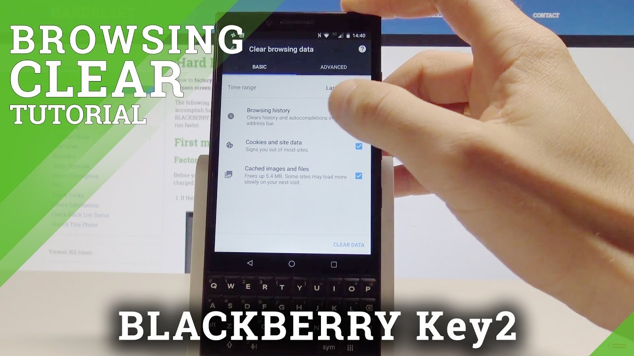 How to Clear Browsing Data on BLACKBERRY Key2 - Delete Search History