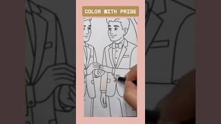 Part 1 - Using Colored Pencils - 3 Easy Steps - Gay Wedding - LGBTQ Pride - Coloring Book