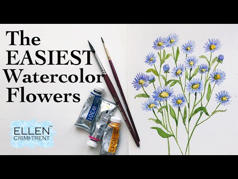 The EASIEST Watercolor Flower to paint!- Asters