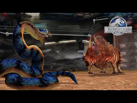 THE GIANT TITANOBOA VS ELASMOTHERIUM - CENOZOIC BATTLE || JURASSIC WORLD THE GAME | GAMEPLAY