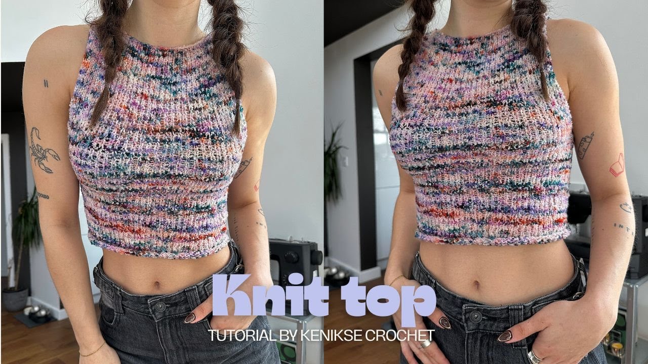 Beginner friendly knit crop top tutorial I Kenikse Crochet