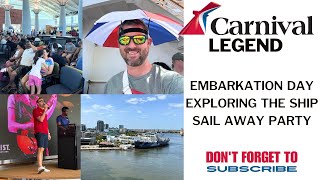 Carnival Legend Embarkation Day out of Tampa Part 1 - Exploring the Ship and the Sail Away Party!!