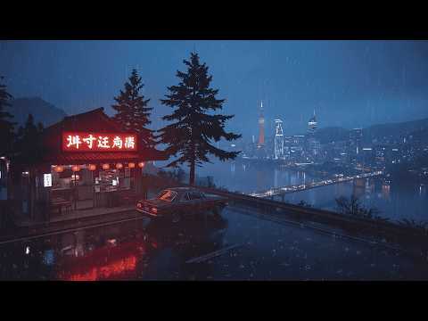 90s Rainy Neon Streets of Tokyo 🌧️ Relaxing Lofi for Work