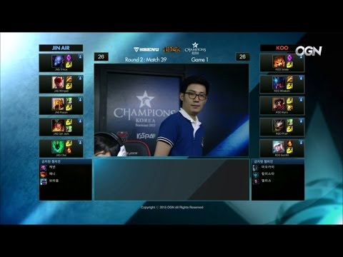 JAG vs KOO Game 1 Highlights - JIN AIR GREEN WINGS vs KOO TIGERS - W12 LCK Champions Korea Summer