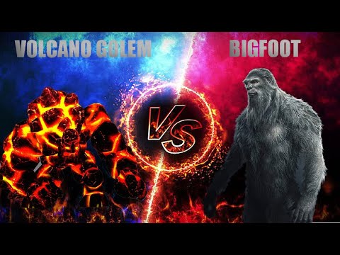 VOLCANO GOLEM vs BIGFOOT EPIC BATTLE Animal Revolt Battle Simulator