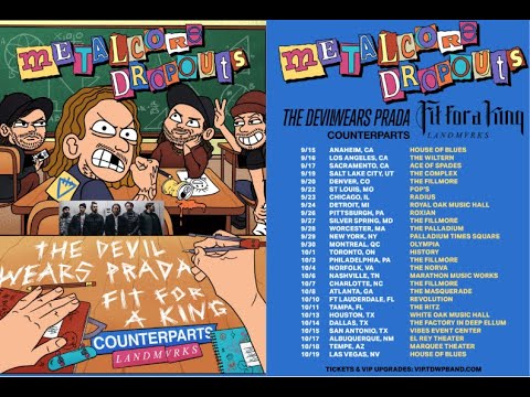 The Devil Wears Prada tour w/ Fit For A King ‘Metalcore Dropouts Tour‘ and Counterparts, LANDMVRKS