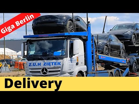 DEVELOPING! Watch Tesla Giga Berlin Delivering Model Y on Trucks
