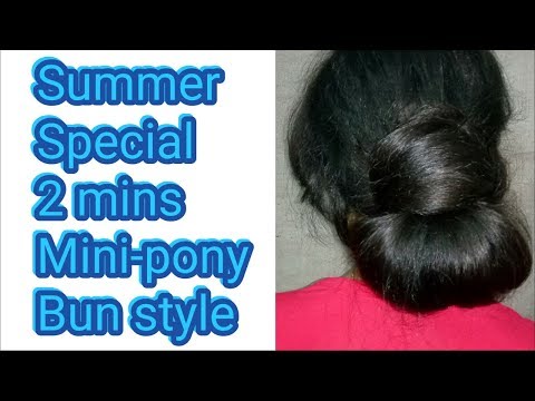 Summer Special Mini-Pony Hair Bun In 2 mins || Super Easy Low Bun Tutorial | Stylopedia Video