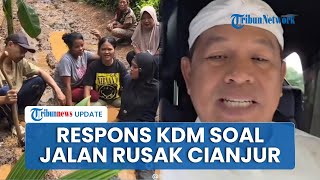Mengadu ke Dedi Mulyadi, Warga Cianjur Guling-guling di Jalan Rusak: Belasan Tahun Tak Tersentuh Cor