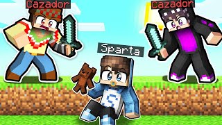 Minecraft: BEBE SPARTA vs 2 CAZADORES 😱🔪 SPEEDRUN vs HUNTER MINECRAFT con SILVIO y FRANCISCO